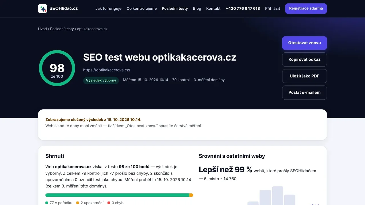 Notebook s grafem výkonu webové stránky
